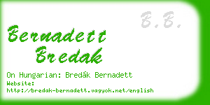 bernadett bredak business card